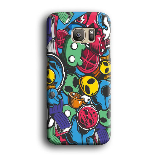 Doodle 001 Samsung Galaxy S7 Case-Plastic / Full Wrap (3D Case)-Xtracase