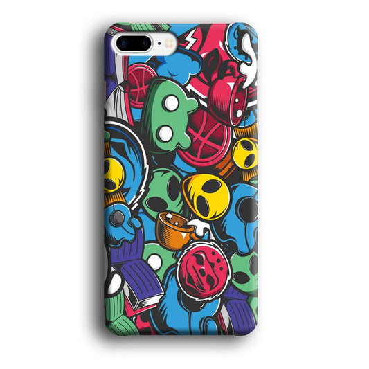 Doodle 001 iPhone 8 Plus Case-Plastic / Full Wrap (3D Case)-Xtracase