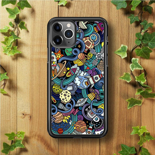 Doodle 002 iPhone 11 Pro Case-Rubber / Black (2D Case)-Xtracase