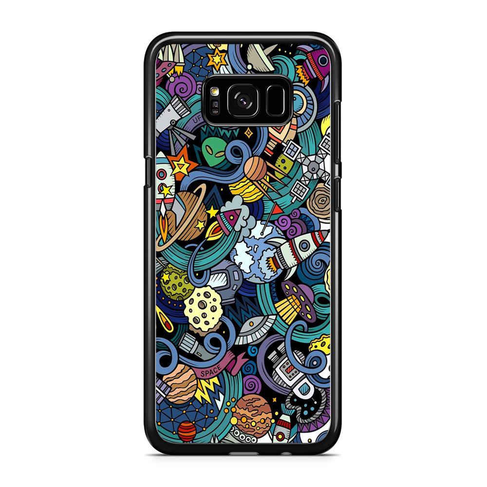 Doodle 002 Samsung Galaxy S8 Case-Rubber / Black (2D Case)-Xtracase