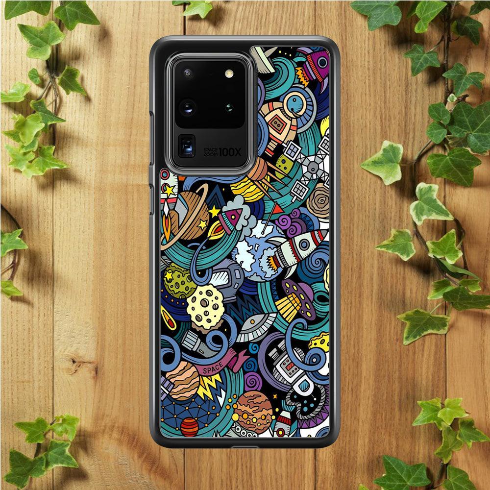 Doodle 002 Samsung Galaxy S20 Ultra Case-Rubber / White (2D Case)-Xtracase