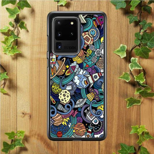 Doodle 002 Samsung Galaxy S20 Ultra Case-Rubber / White (2D Case)-Xtracase