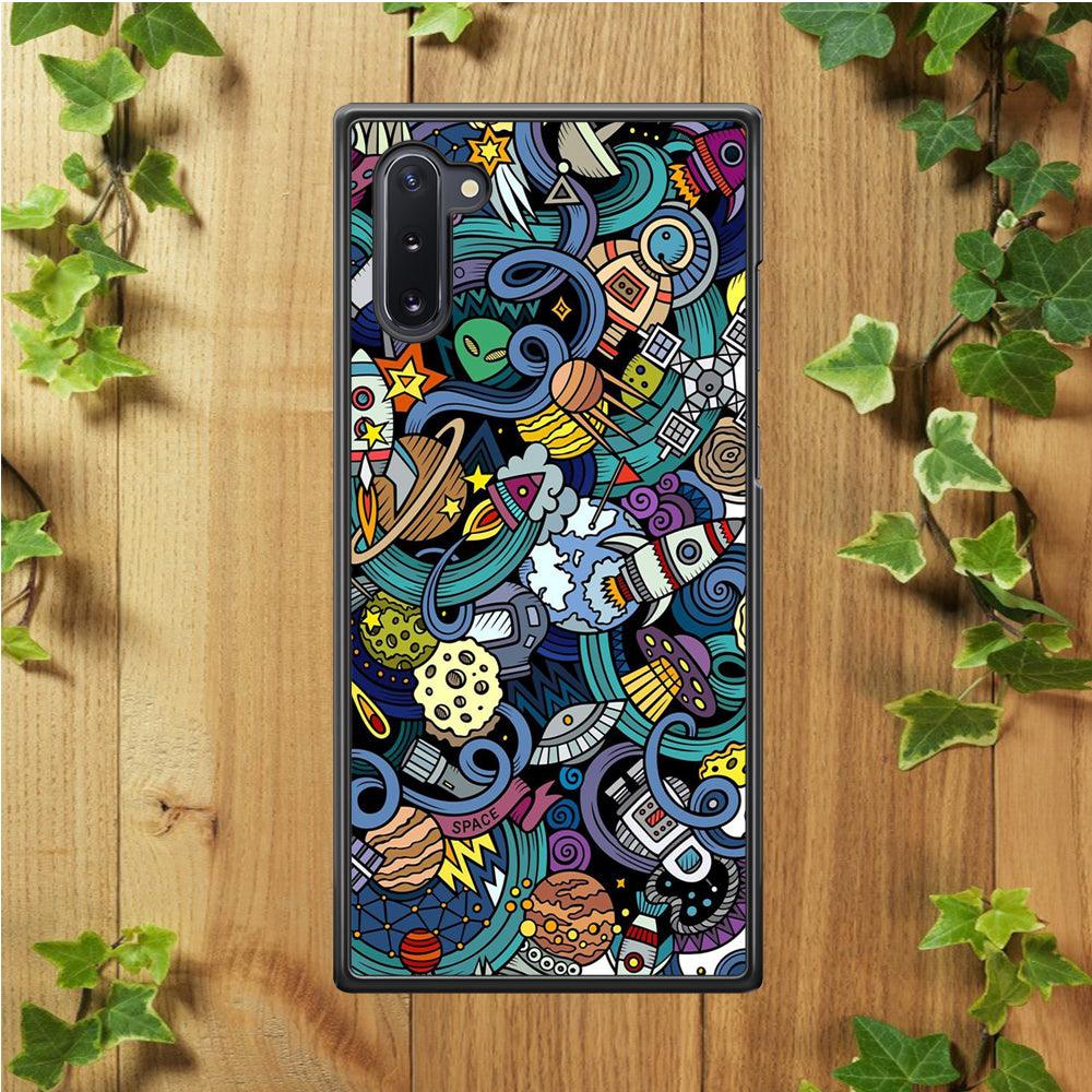 Doodle 002 Samsung Galaxy Note 10 Case-Rubber / Black (2D Case)-Xtracase