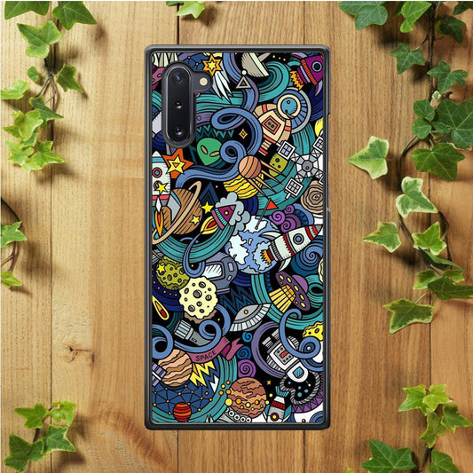 Doodle 002 Samsung Galaxy Note 10 Case-Rubber / Black (2D Case)-Xtracase