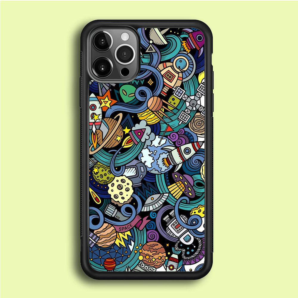 Doodle 002 iPhone 12 Pro Max Case-Rubber / Black (2D Case)-Xtracase