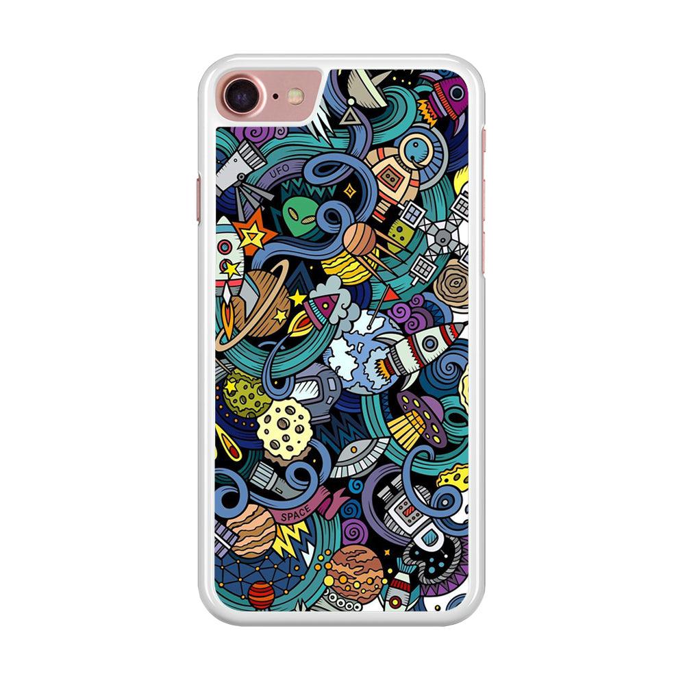 Doodle 002 iPhone SE 2020 Case-Rubber / White (2D Case)-Xtracase