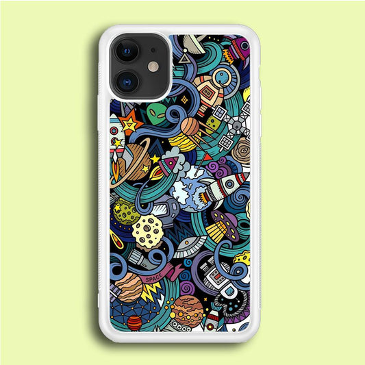 Doodle 002 iPhone 12 Case-Rubber / White (2D Case)-Xtracase