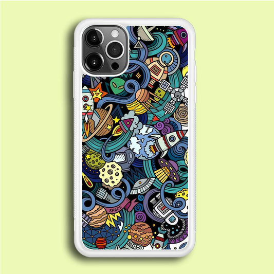 Doodle 002 iPhone 12 Pro Case-Rubber / White (2D Case)-Xtracase