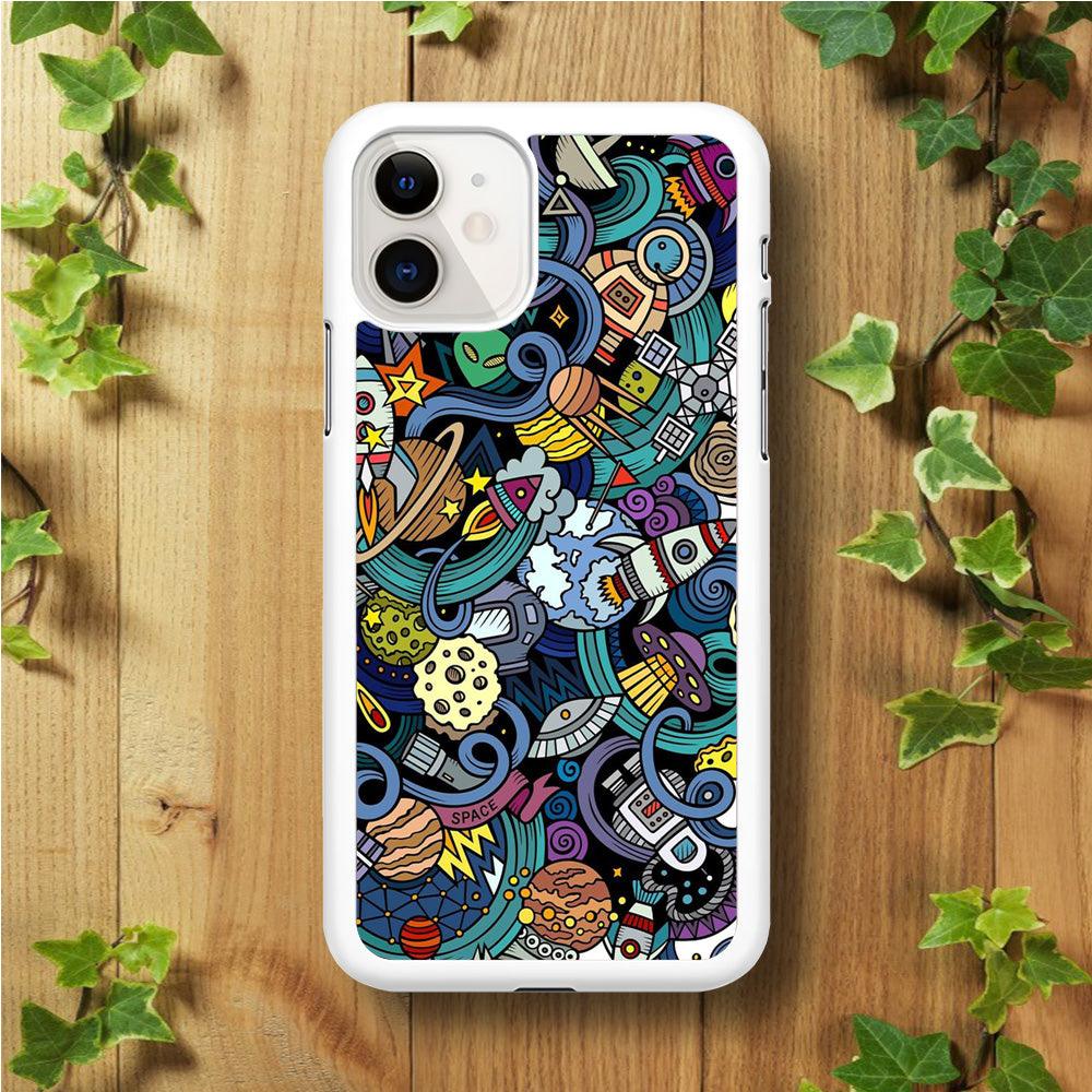 Doodle 002 iPhone 11 Case-Rubber / White (2D Case)-Xtracase
