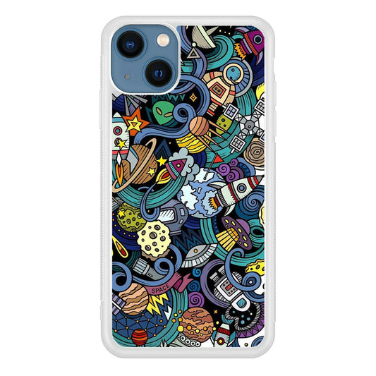 Doodle 002 iPhone 13 Mini Case-Rubber / White (2D Case)-Xtracase