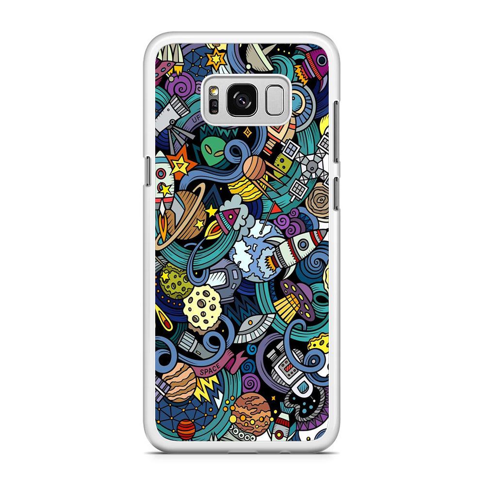 Doodle 002 Samsung Galaxy S8 Case-Rubber / White (2D Case)-Xtracase