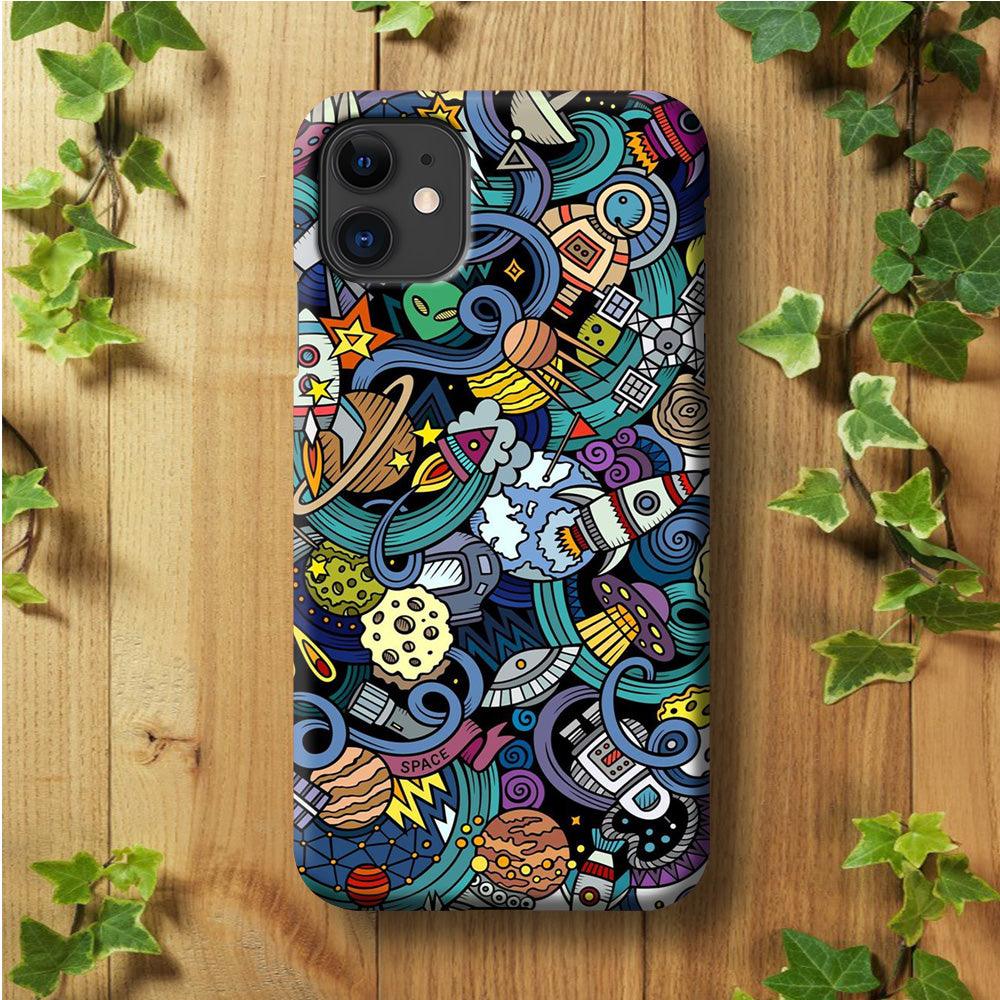 Doodle 002 iPhone 11 Case-Plastic / Full Wrap (3D Case)-Xtracase