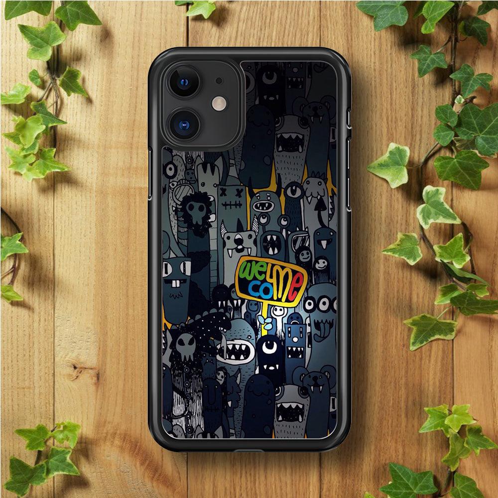 Doodle 003 iPhone 11 Case-Rubber / Black (2D Case)-Xtracase