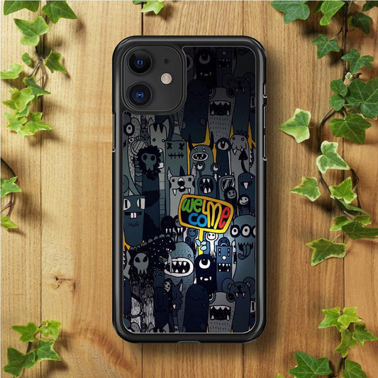 Doodle 003 iPhone 11 Case-Rubber / Black (2D Case)-Xtracase