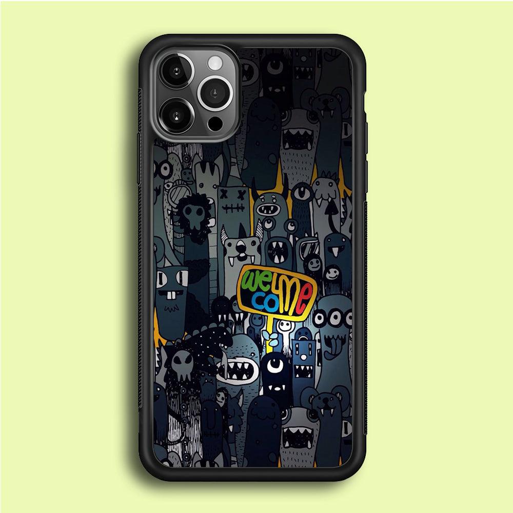 Doodle 003 iPhone 12 Pro Max Case-Rubber / Black (2D Case)-Xtracase