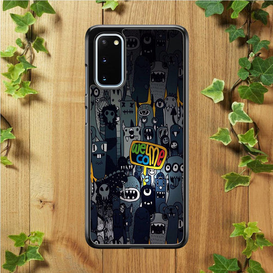 Doodle 003 Samsung Galaxy S20 Case-Rubber / Black (2D Case)-Xtracase