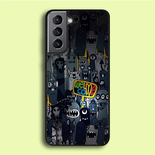 Doodle 003 Samsung Galaxy S21 Plus Case-Rubber / Black (2D Case)-Xtracase