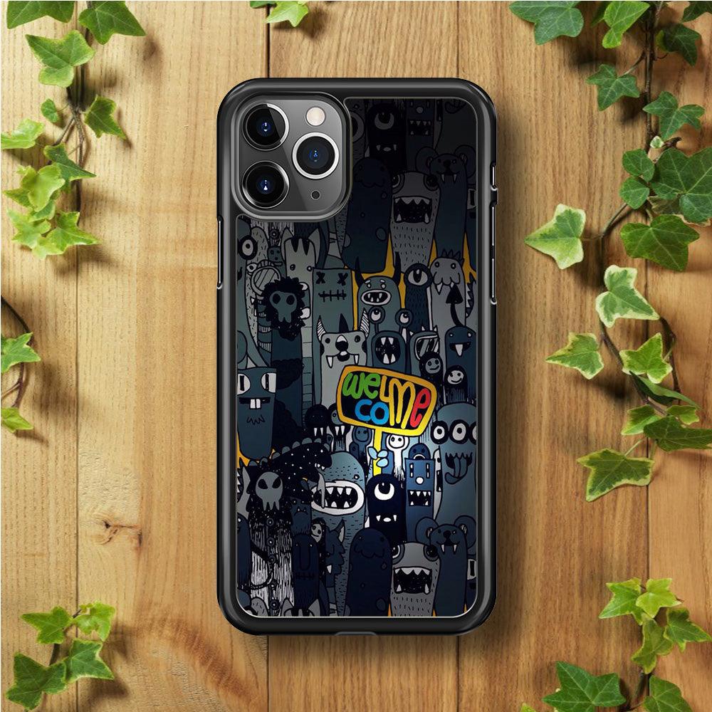 Doodle 003 iPhone 11 Pro Max Case-Rubber / Black (2D Case)-Xtracase
