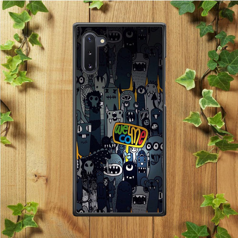 Doodle 003 Samsung Galaxy Note 10 Case-Rubber / Black (2D Case)-Xtracase