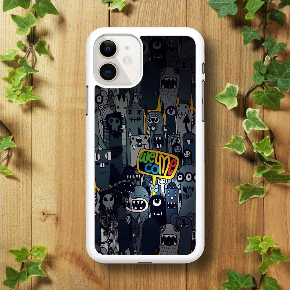 Doodle 003 iPhone 11 Case-Rubber / White (2D Case)-Xtracase
