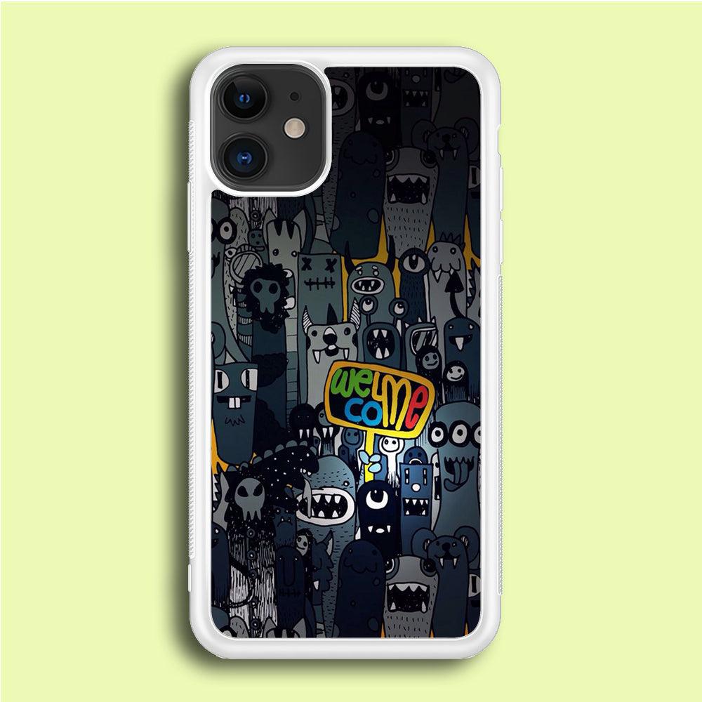 Doodle 003 iPhone 12 Case-Rubber / White (2D Case)-Xtracase
