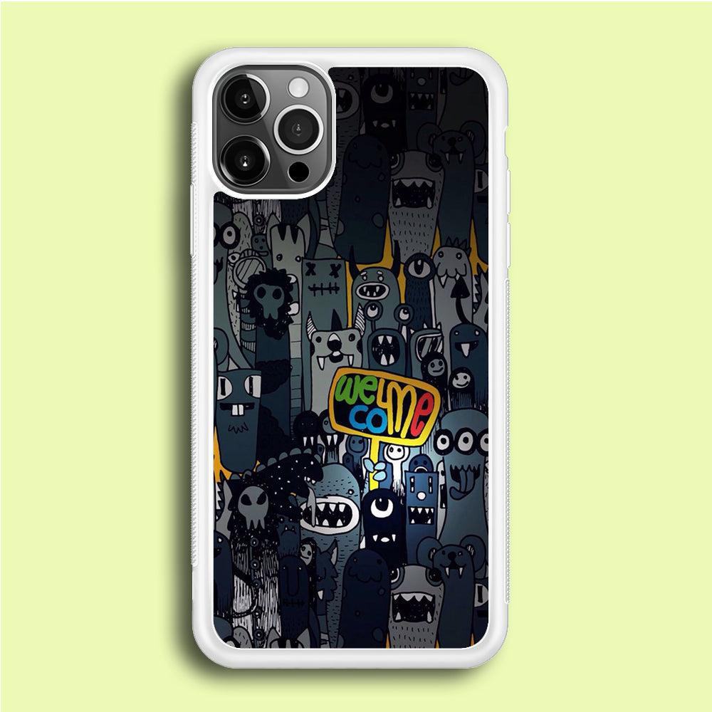 Doodle 003 iPhone 12 Pro Case-Rubber / White (2D Case)-Xtracase