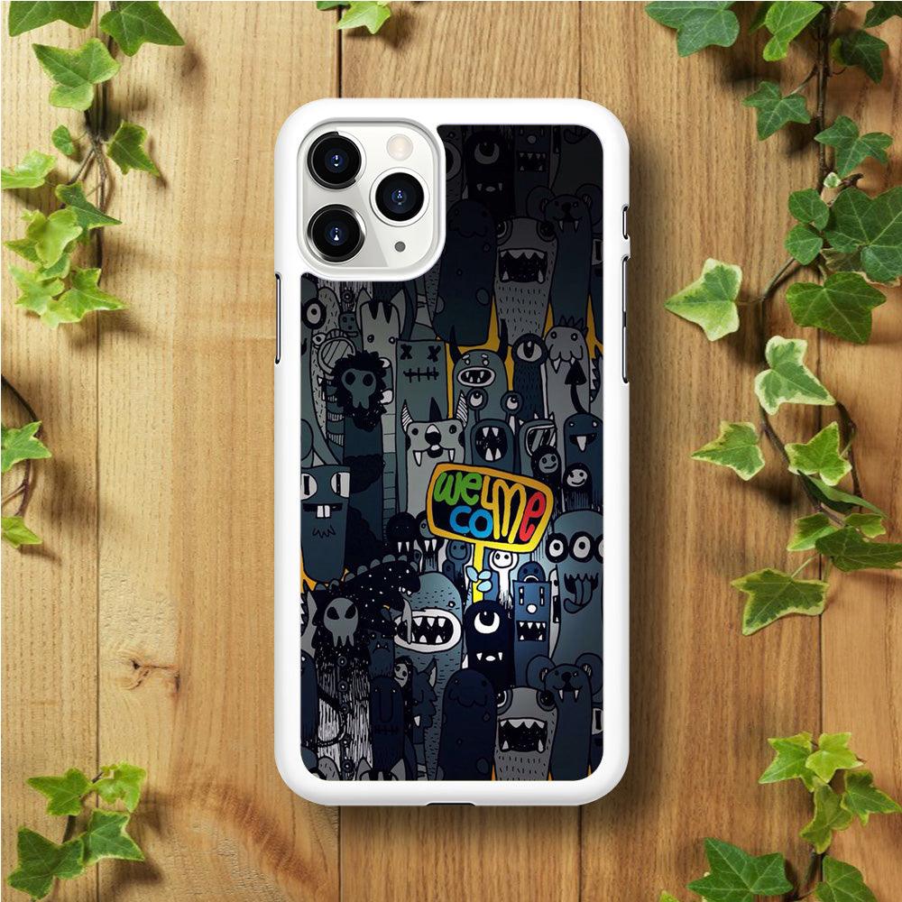 Doodle 003 iPhone 11 Pro Case-Rubber / White (2D Case)-Xtracase