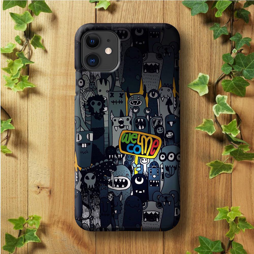 Doodle 003 iPhone 11 Case-Plastic / Full Wrap (3D Case)-Xtracase