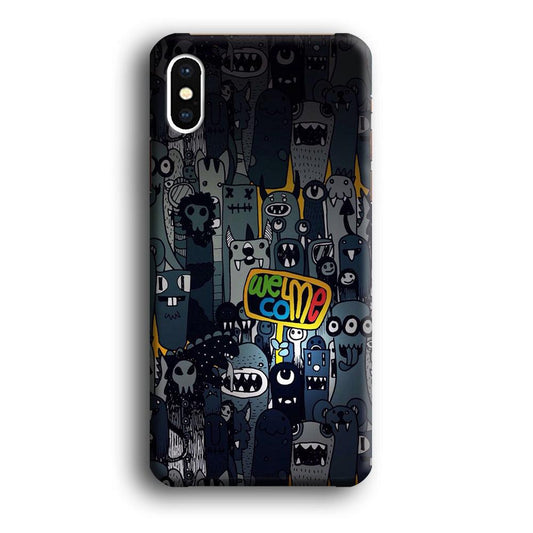 Doodle 003 iPhone Xs Case-Plastic / Full Wrap (3D Case)-Xtracase