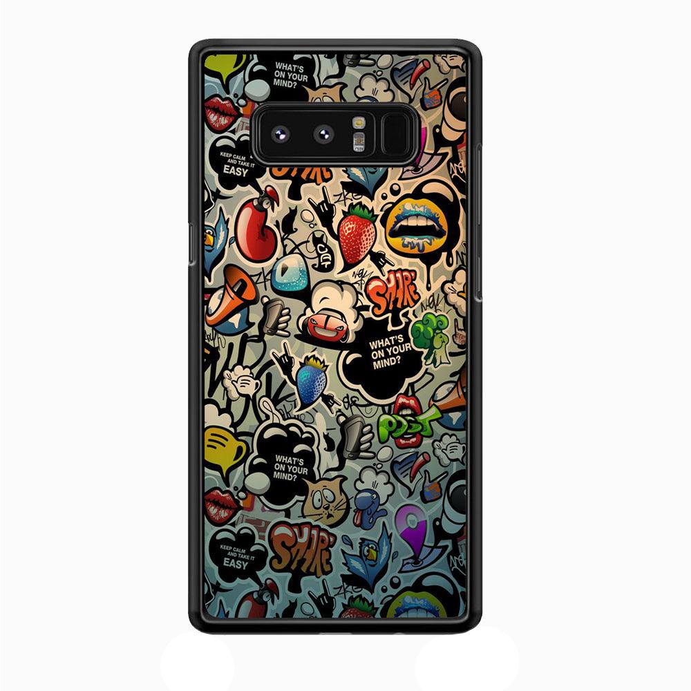 Doodle 004 Samsung Galaxy Note 8 Case-Plastic / Full Wrap (3D Case)-Xtracase