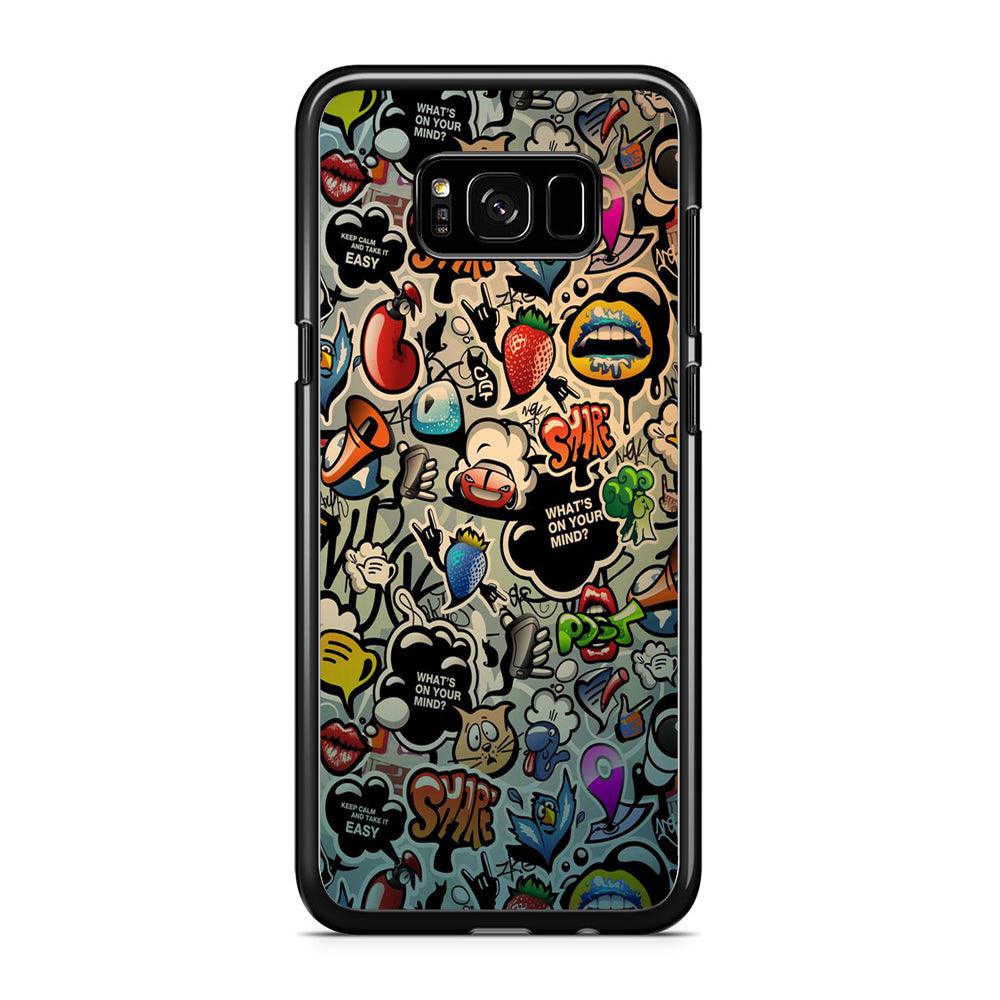 Doodle 004 Samsung Galaxy S8 Case-Rubber / Black (2D Case)-Xtracase