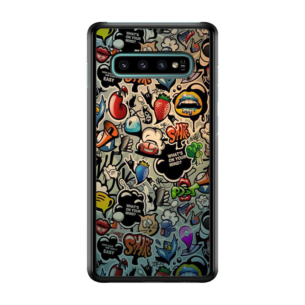 Doodle 004 Samsung Galaxy S10 Case-Plastic / Full Wrap (3D Case)-Xtracase