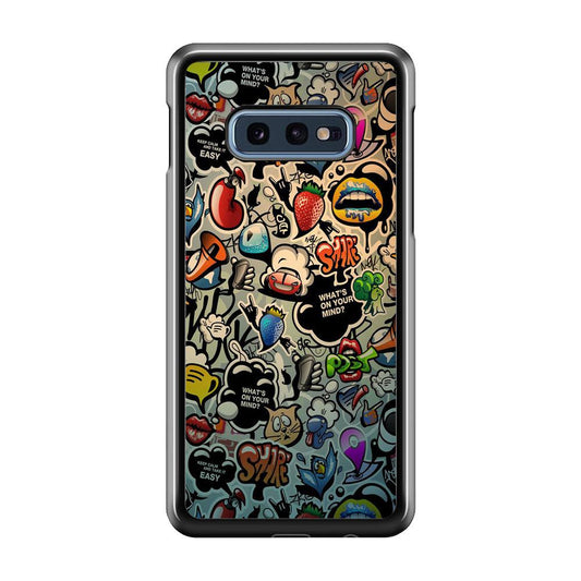 Doodle 004 Samsung Galaxy S10E Case-Plastic / Full Wrap (3D Case)-Xtracase