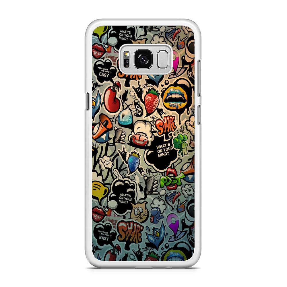 Doodle 004 Samsung Galaxy S8 Case-Rubber / White (2D Case)-Xtracase