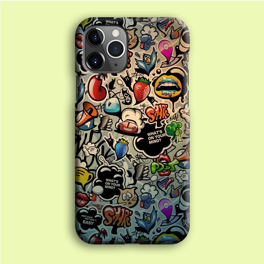 Doodle 004 iPhone 12 Pro Case-Plastic / Full Wrap (3D Case)-Xtracase