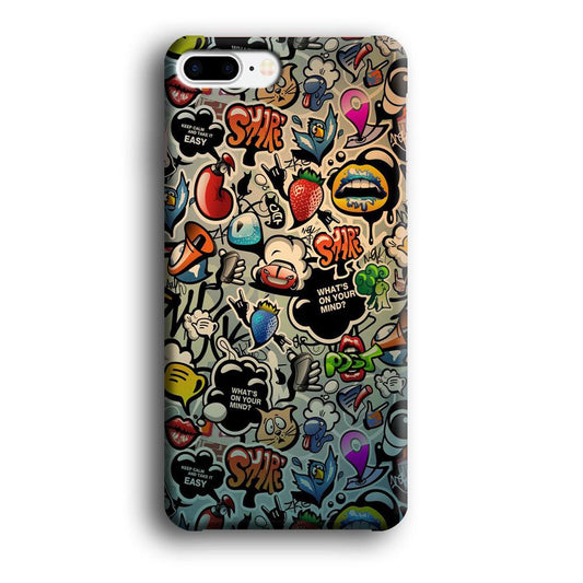 Doodle 004 iPhone 8 Plus Case-Plastic / Full Wrap (3D Case)-Xtracase