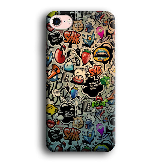 Doodle 004 iPhone 8 Case-Plastic / Full Wrap (3D Case)-Xtracase