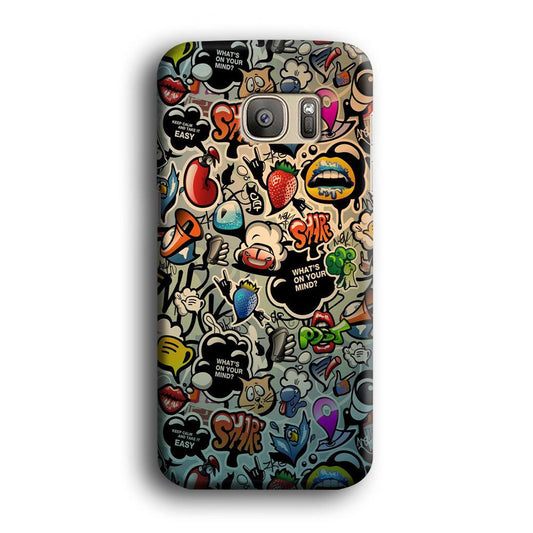 Doodle 004 Samsung Galaxy S7 Edge Case-Plastic / Full Wrap (3D Case)-Xtracase