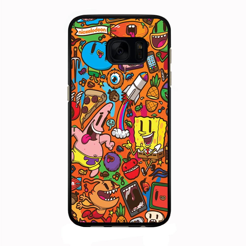 Doodle Art 005 Samsung Galaxy S7 Edge Case-Rubber / Black (2D Case)-Xtracase