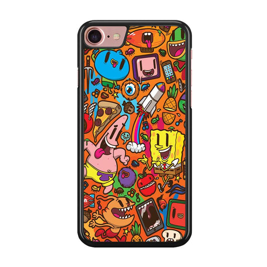 Doodle Art 005 iPhone SE 2020 Case-Rubber / Black (2D Case)-Xtracase
