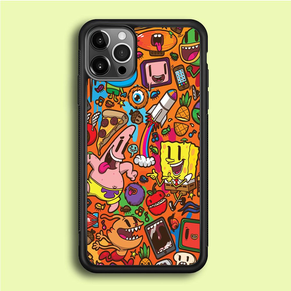 Doodle Art 005 iPhone 12 Pro Max Case-Rubber / Black (2D Case)-Xtracase