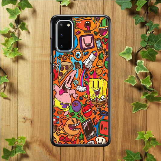 Doodle Art 005 Samsung Galaxy S20 Case-Rubber / White (2D Case)-Xtracase