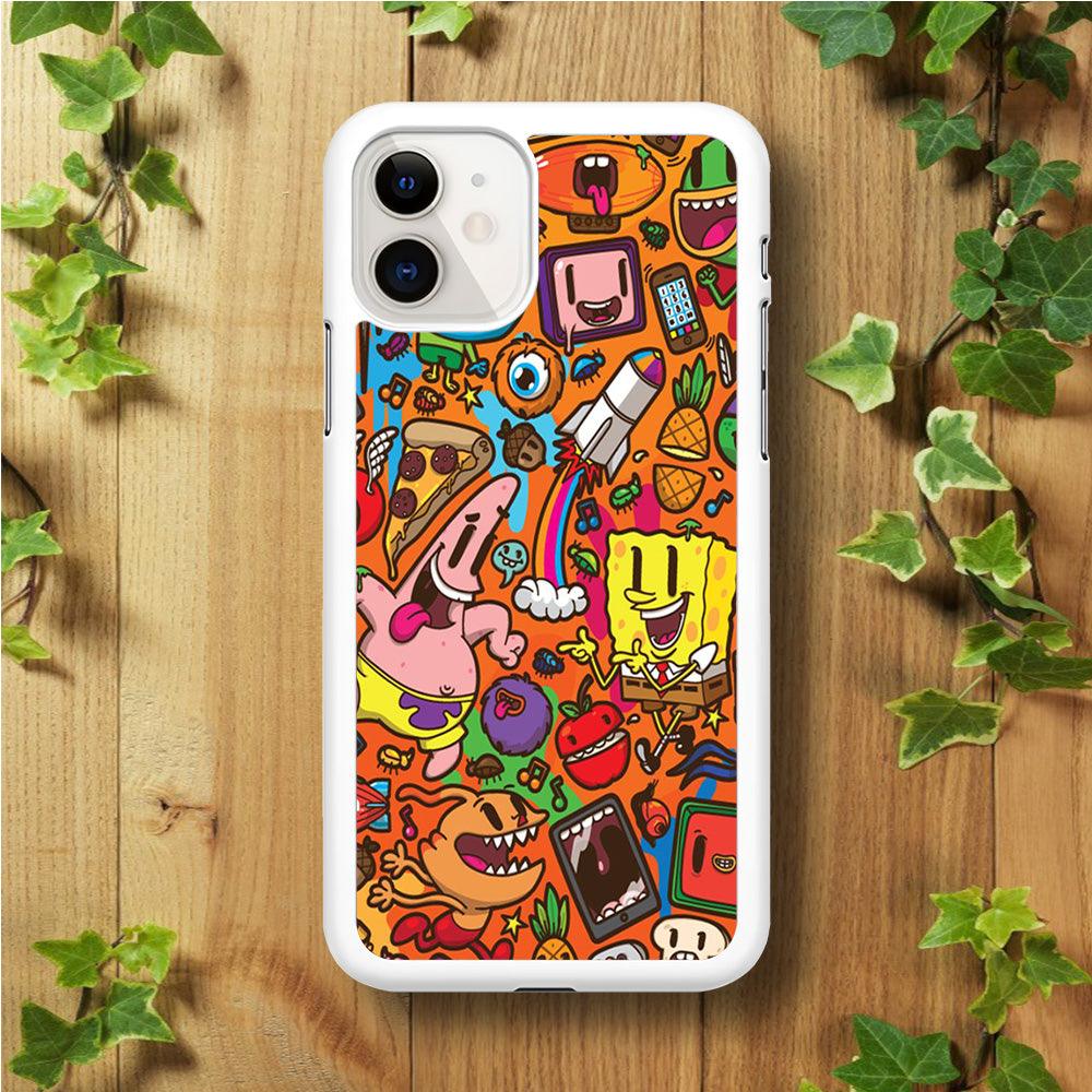 Doodle Art 005 iPhone 11 Case-Rubber / White (2D Case)-Xtracase
