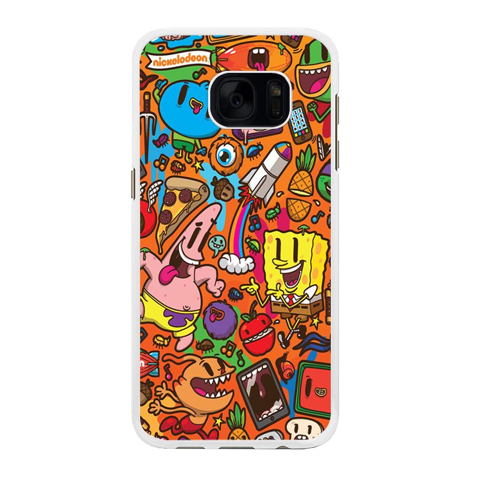 Doodle Art 005 Samsung Galaxy S7 Edge Case-Rubber / White (2D Case)-Xtracase