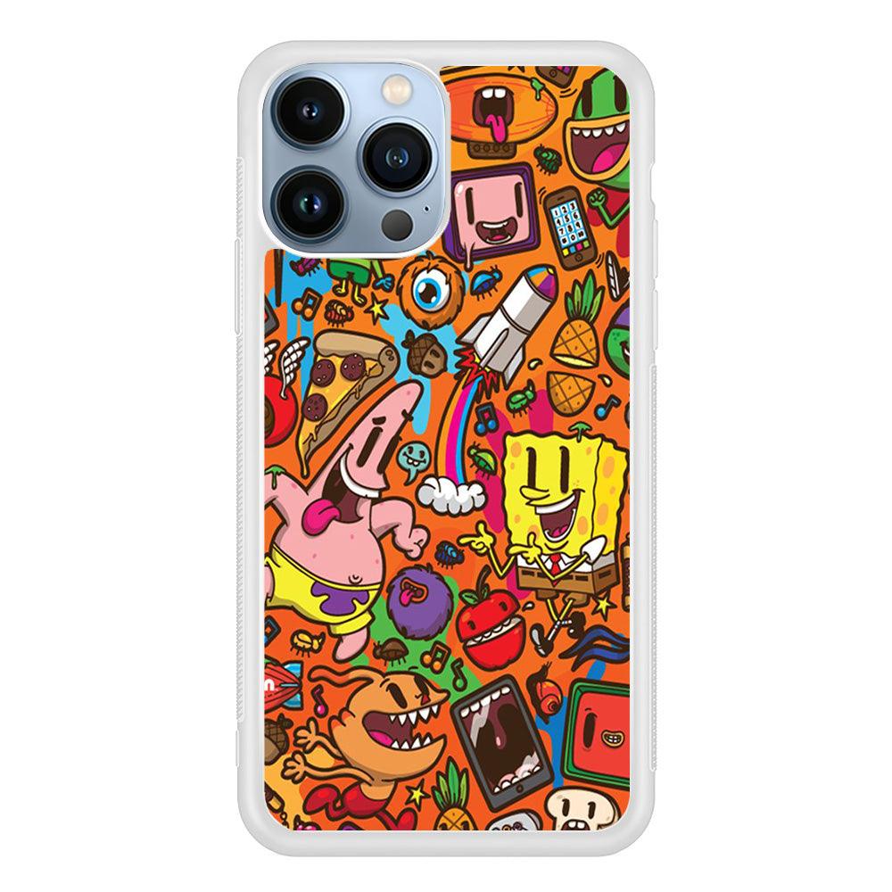 Doodle Art 005 iPhone 13 Pro Case-Rubber / White (2D Case)-Xtracase