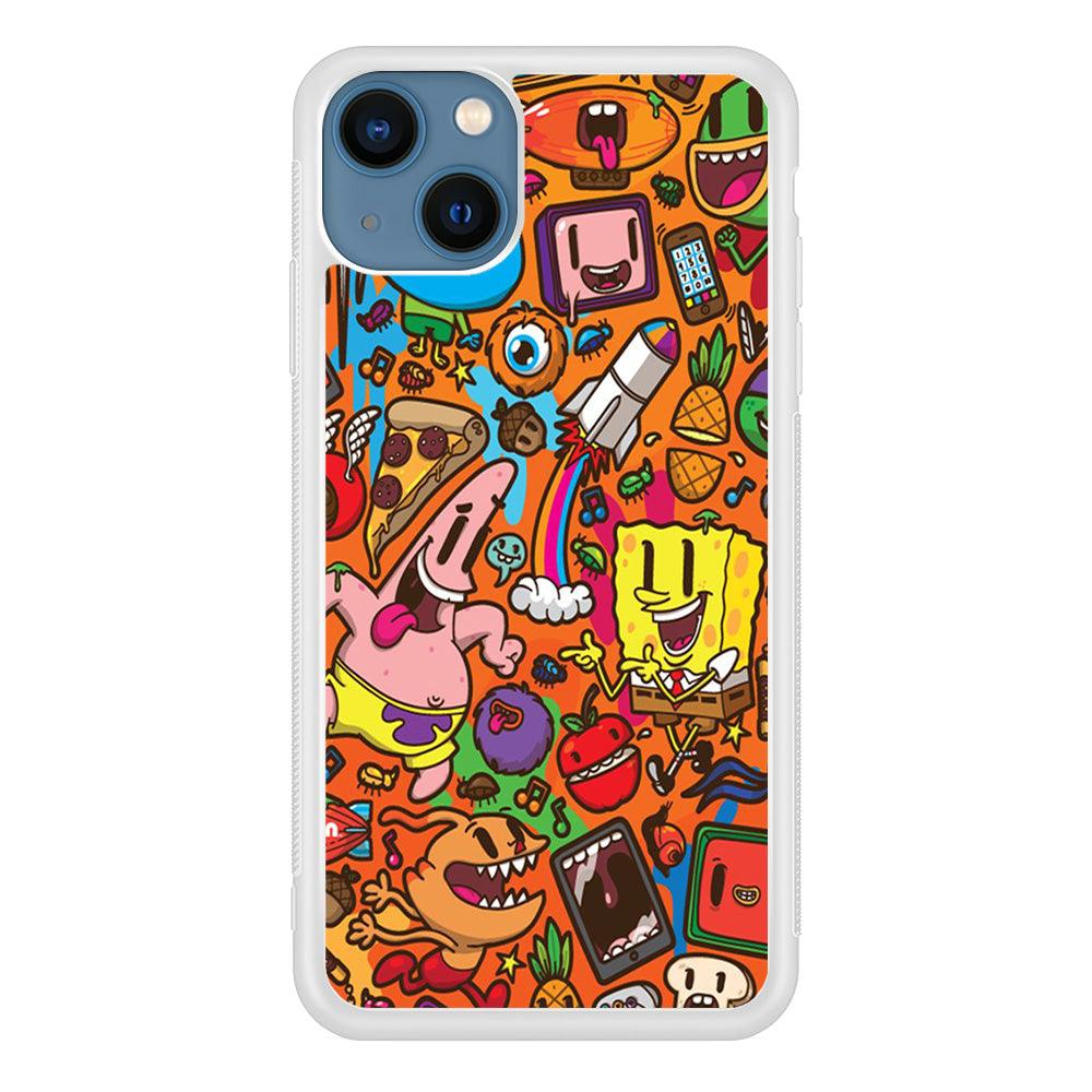 Doodle Art 005 iPhone 13 Case-Rubber / White (2D Case)-Xtracase