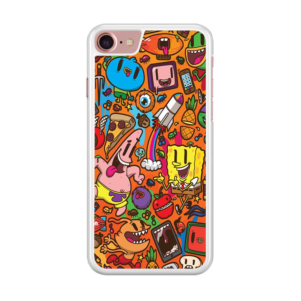 Doodle Art 005 iPhone SE 2020 Case-Rubber / White (2D Case)-Xtracase