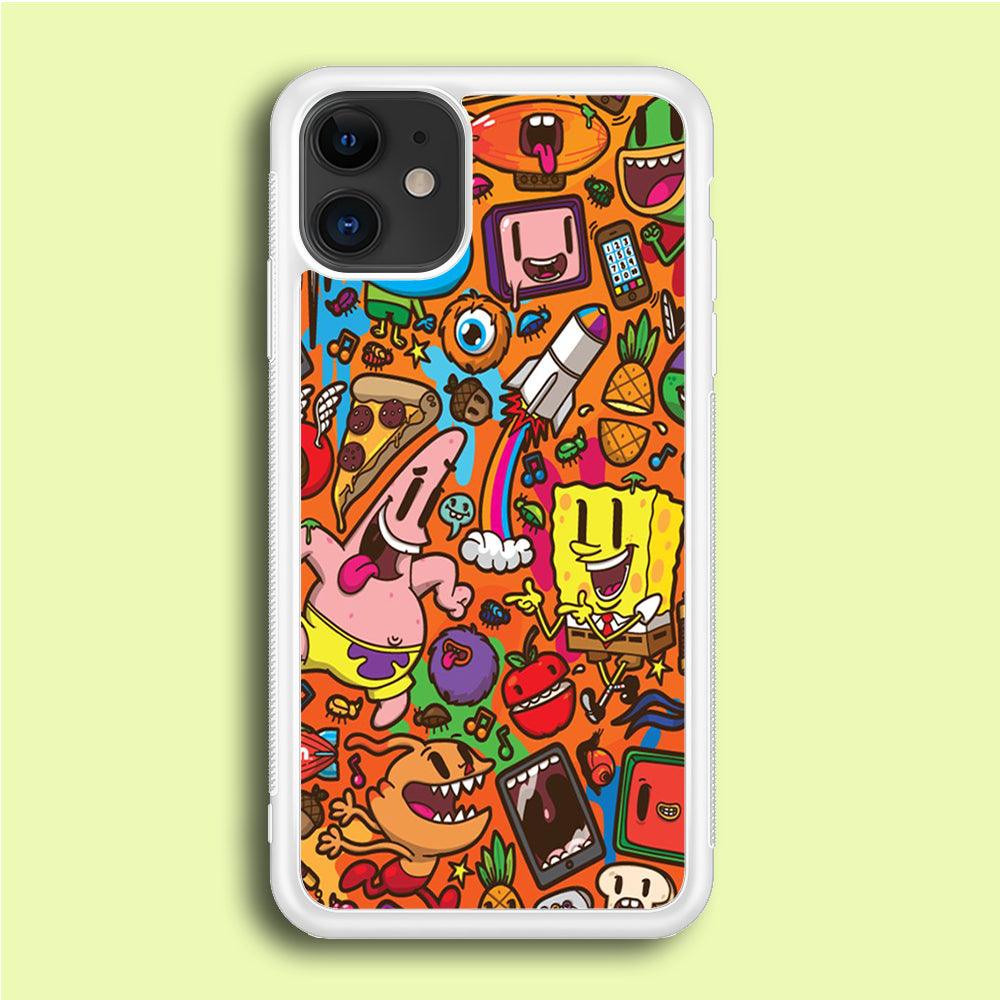 Doodle Art 005 iPhone 12 Case-Rubber / White (2D Case)-Xtracase