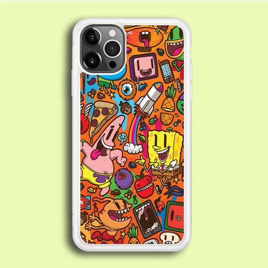 Doodle Art 005 iPhone 12 Pro Case-Rubber / White (2D Case)-Xtracase