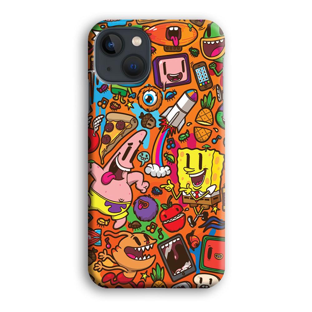 Doodle Art 005 iPhone 13 Mini Case-Plastic / Full Wrap (3D Case)-Xtracase